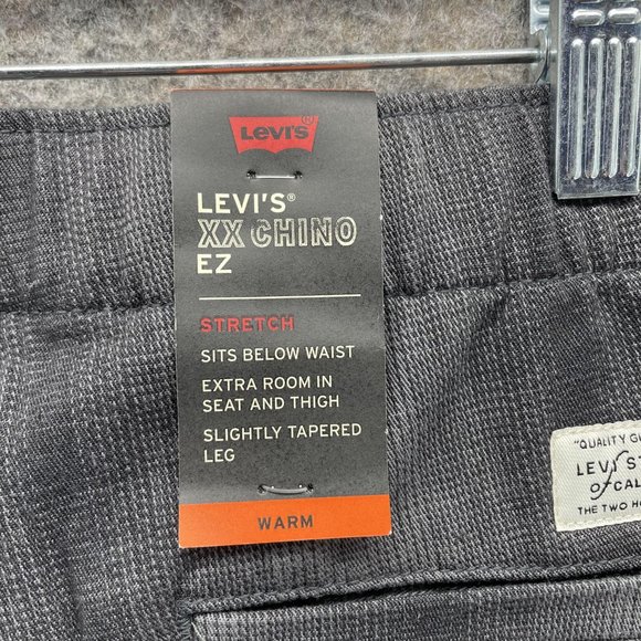 Levis XX Chino Pants Men Small Gray EZ Pants Outdoors Stretch Fit Plaid Straight - Picture 11 of 12